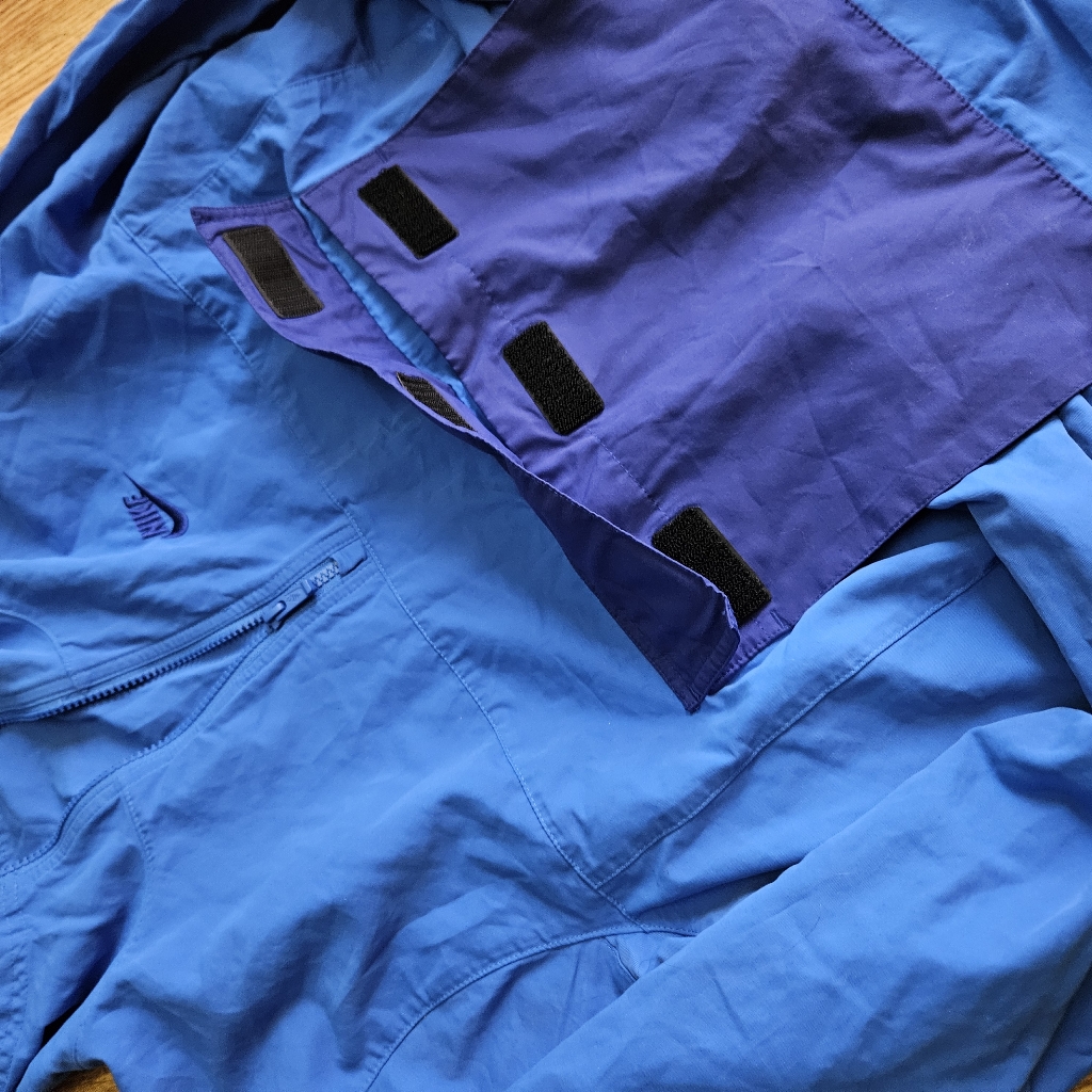 Mens Nike Windbreaker Jacket Sportswear Anorak Twotone Blue Front Pocket Small